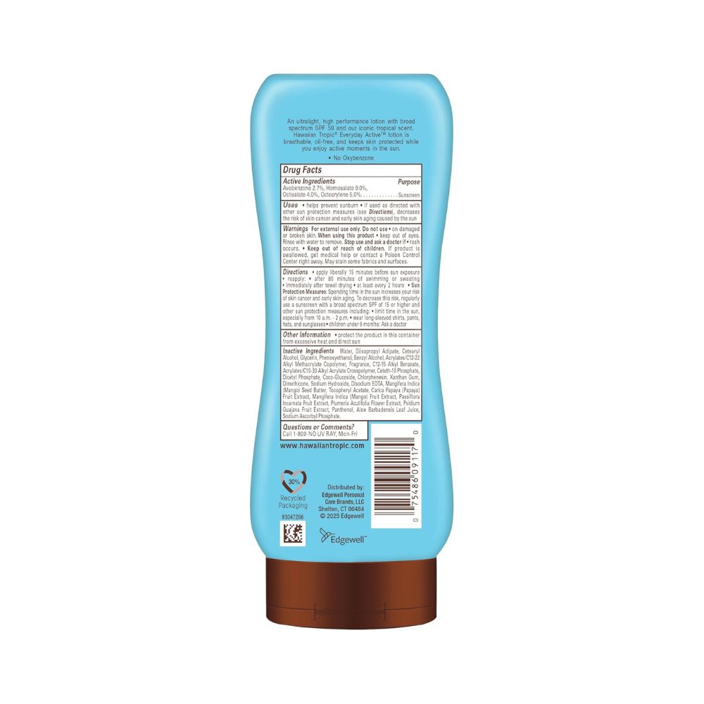 Hawaiian Tropic Island Sport Broad Spectrum Sunscreen Lotion
