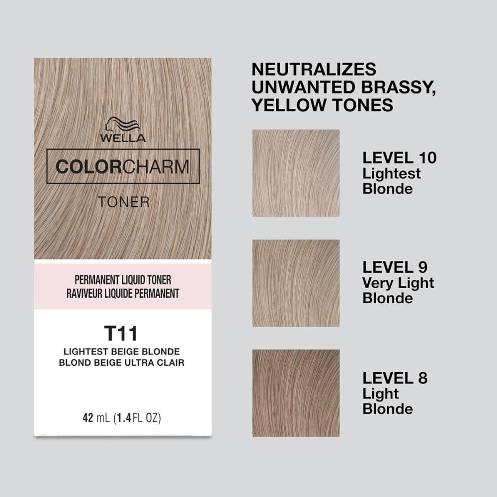 Color charm WELLA Permanent Liquid Hair Toner T11 (Lightest Beige Blonde)