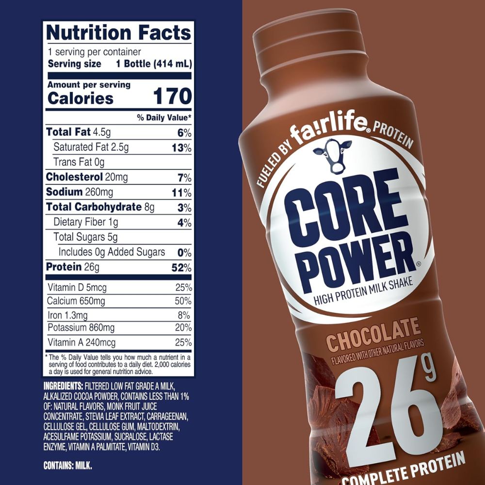 Core Power Fairlife 26g Protein Milk Shakes