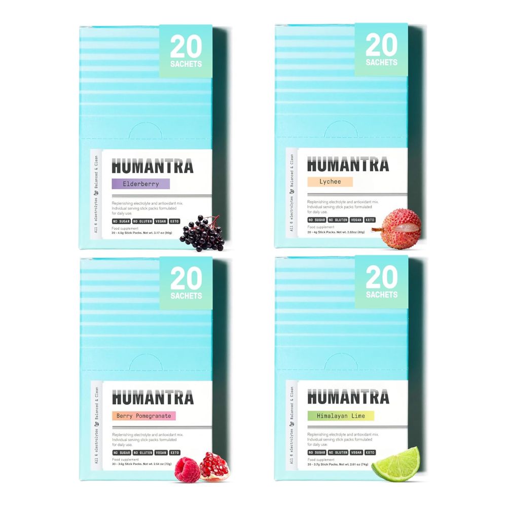 Humantra Hydration Packets (4 Pack Bundle All Flavors)
