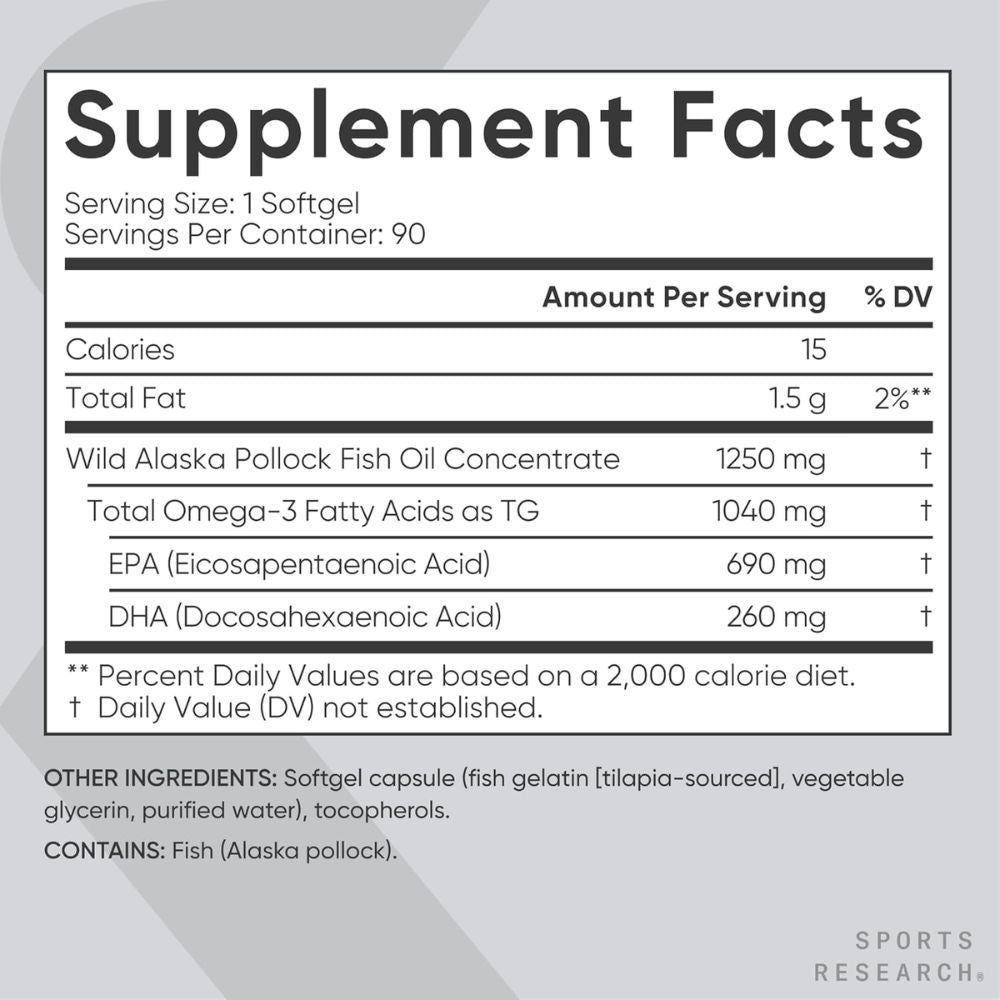 Sports Research Triple Strength Omega 3 Fish Oil